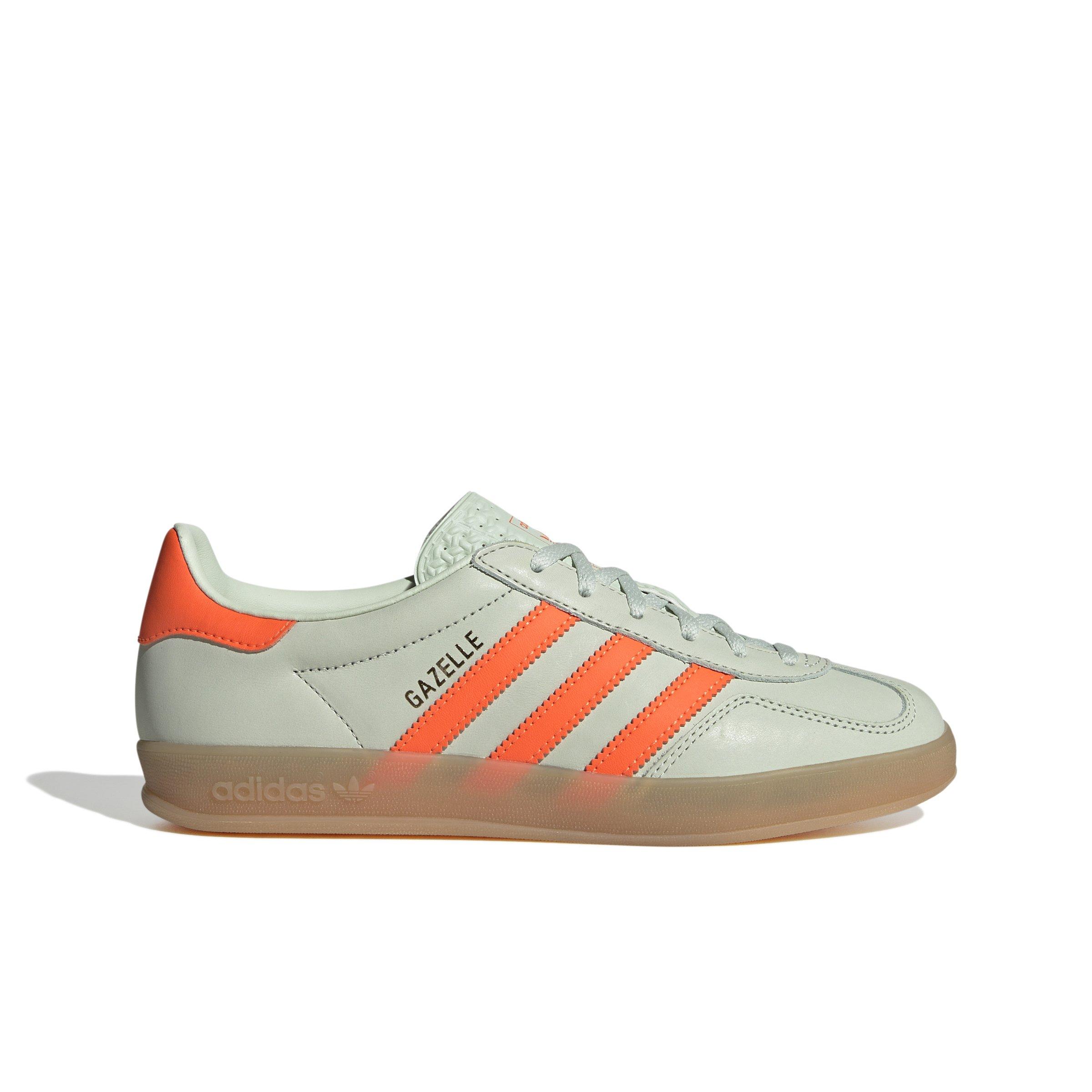 adidas Originals Gazelle Linen Green Solar Orange Gum 3 Women s Shoe Hibbett